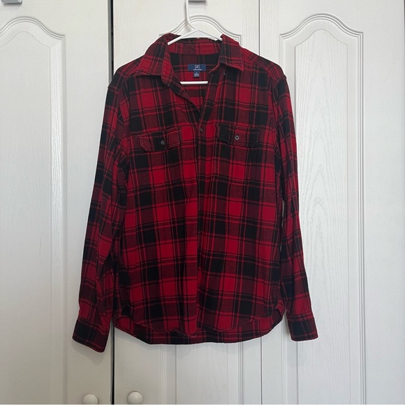 George Other - Red Plaid Flannel Shirt